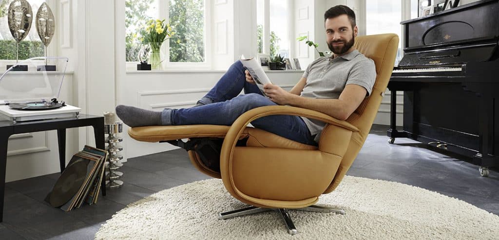 stylischer Relaxsessel Smart von Hukla in verschiedenen Lederfarben erhältlich