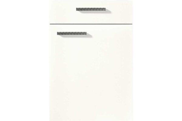 Lacklaminatfront mit Anti-Fingerprint-Beschichtung, umlaufend mit polymerer Kante in Frontfarbe.