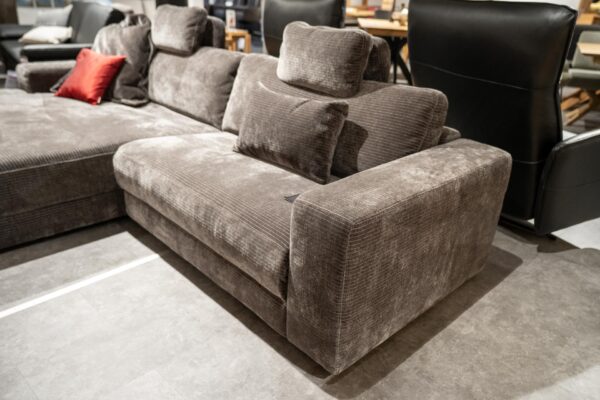 Cord-Sofa mit Relaxfunktion und Longchair SALE%